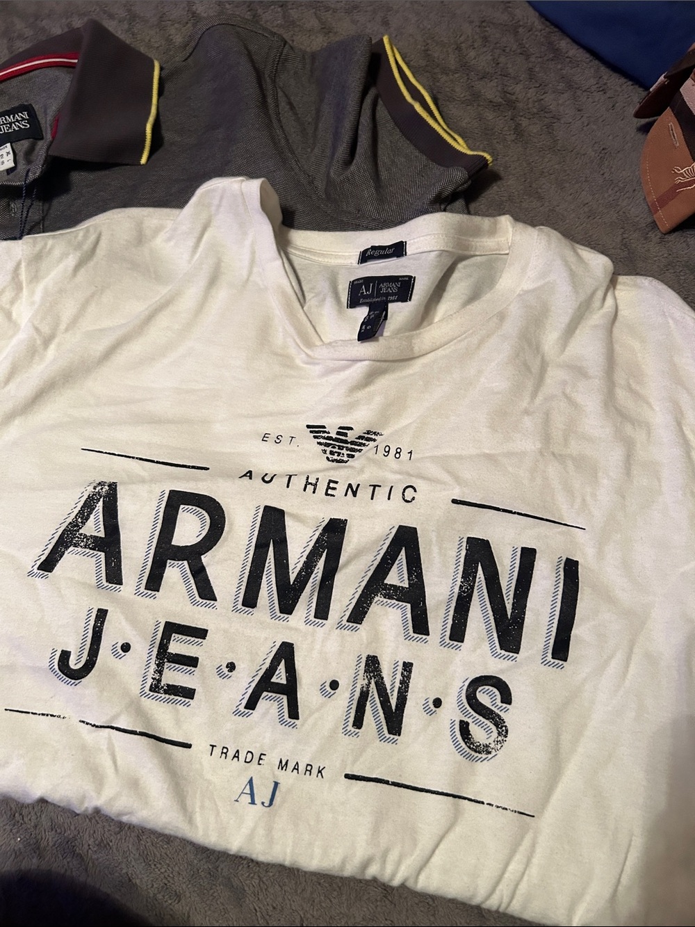 Armani Jeans White Short-Sleeve Logo Tee